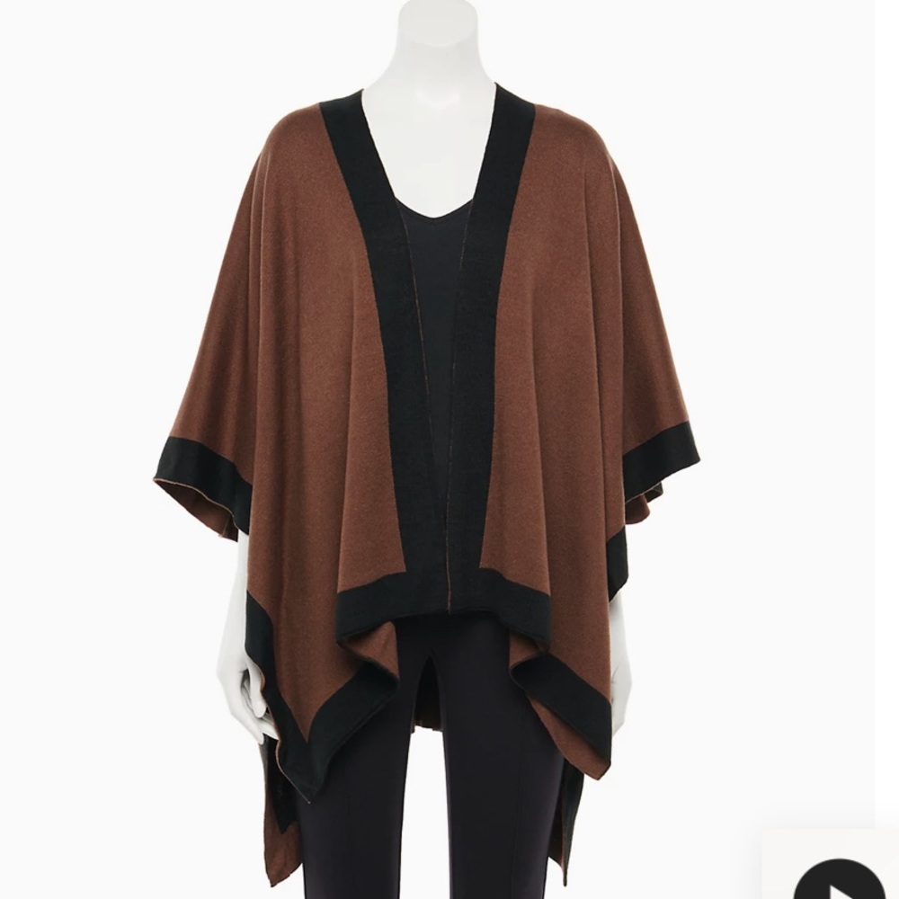 Cognac and Black Reversible Cape